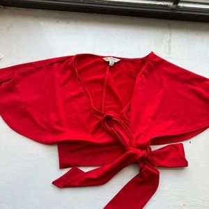 ASOS Red Wrap-Style Cropped Top